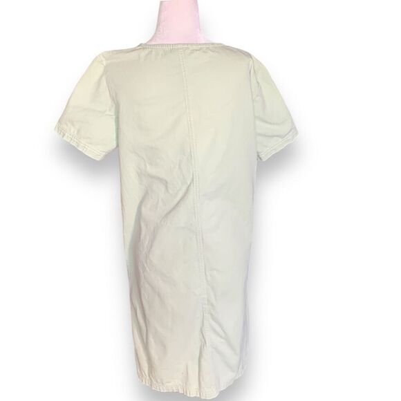 Vintage 90s Embroidered Dress Pistachio Green Pastel Pink Lightweight Denim - Picture 4 of 11